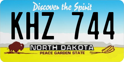 ND license plate KHZ744