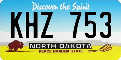 ND license plate KHZ753