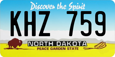 ND license plate KHZ759