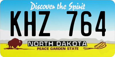 ND license plate KHZ764