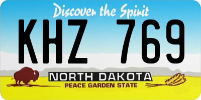 ND license plate KHZ769