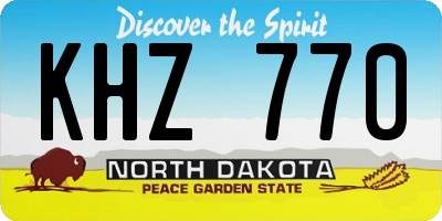 ND license plate KHZ770