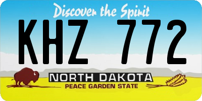 ND license plate KHZ772