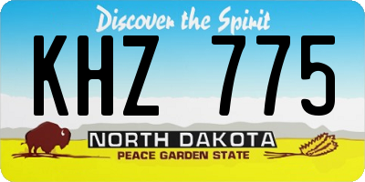ND license plate KHZ775