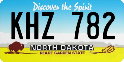ND license plate KHZ782