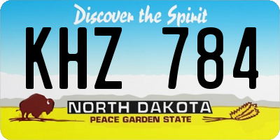 ND license plate KHZ784