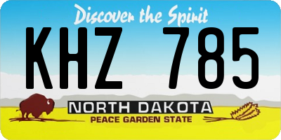 ND license plate KHZ785