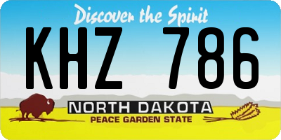 ND license plate KHZ786