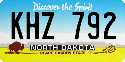 ND license plate KHZ792