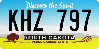 ND license plate KHZ797
