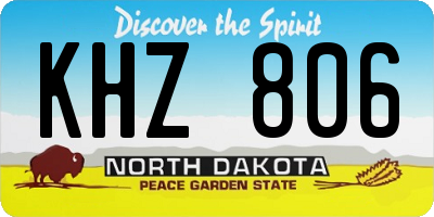 ND license plate KHZ806