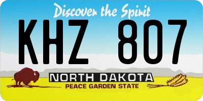 ND license plate KHZ807