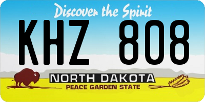 ND license plate KHZ808