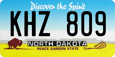 ND license plate KHZ809