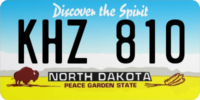 ND license plate KHZ810
