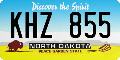 ND license plate KHZ855