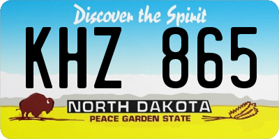 ND license plate KHZ865