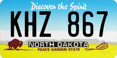 ND license plate KHZ867