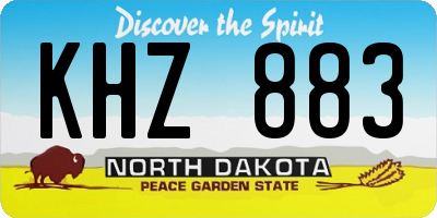 ND license plate KHZ883