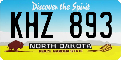 ND license plate KHZ893