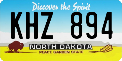 ND license plate KHZ894