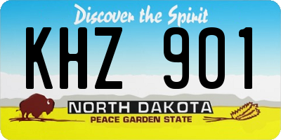 ND license plate KHZ901