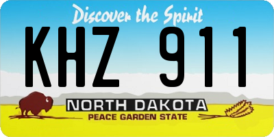 ND license plate KHZ911