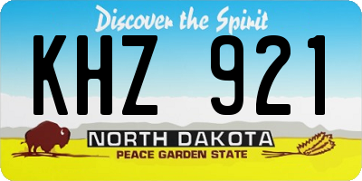 ND license plate KHZ921