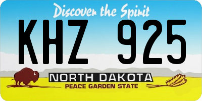 ND license plate KHZ925