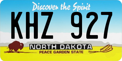 ND license plate KHZ927