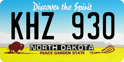 ND license plate KHZ930