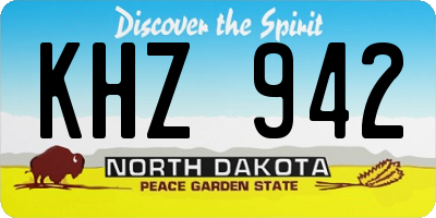 ND license plate KHZ942