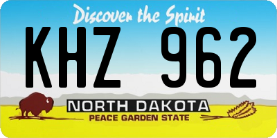 ND license plate KHZ962