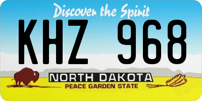 ND license plate KHZ968