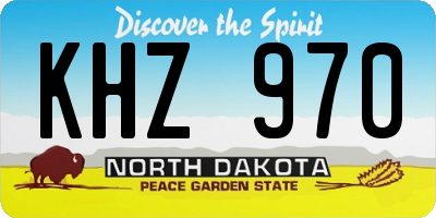 ND license plate KHZ970