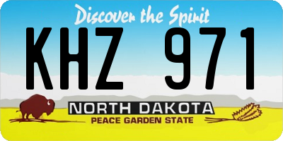 ND license plate KHZ971