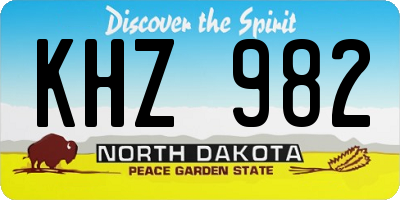 ND license plate KHZ982