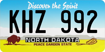 ND license plate KHZ992