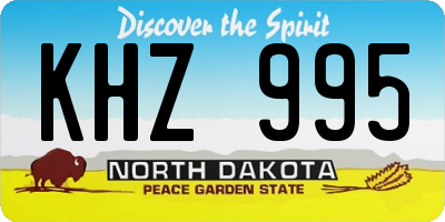 ND license plate KHZ995