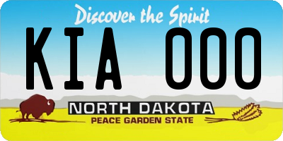 ND license plate KIA000