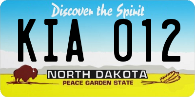 ND license plate KIA012