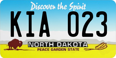ND license plate KIA023