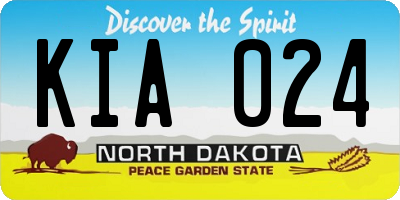 ND license plate KIA024