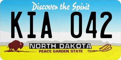 ND license plate KIA042