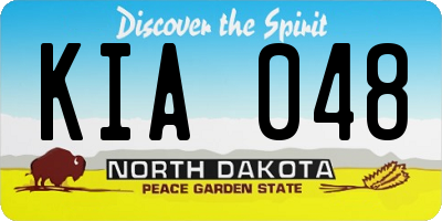 ND license plate KIA048