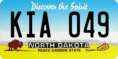 ND license plate KIA049