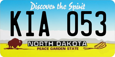 ND license plate KIA053