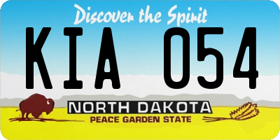 ND license plate KIA054