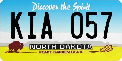 ND license plate KIA057