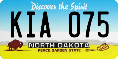 ND license plate KIA075
